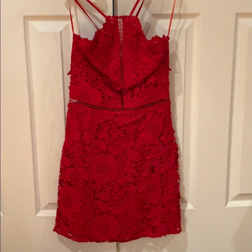 STUNNING red lace dress!